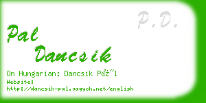 pal dancsik business card